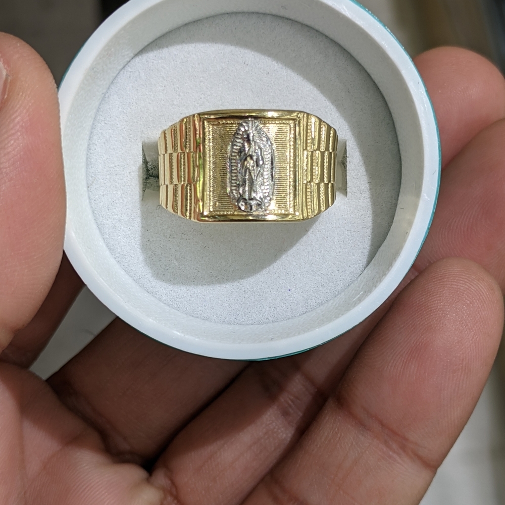 14kt Real Gold Virgin Mary Ring For Men